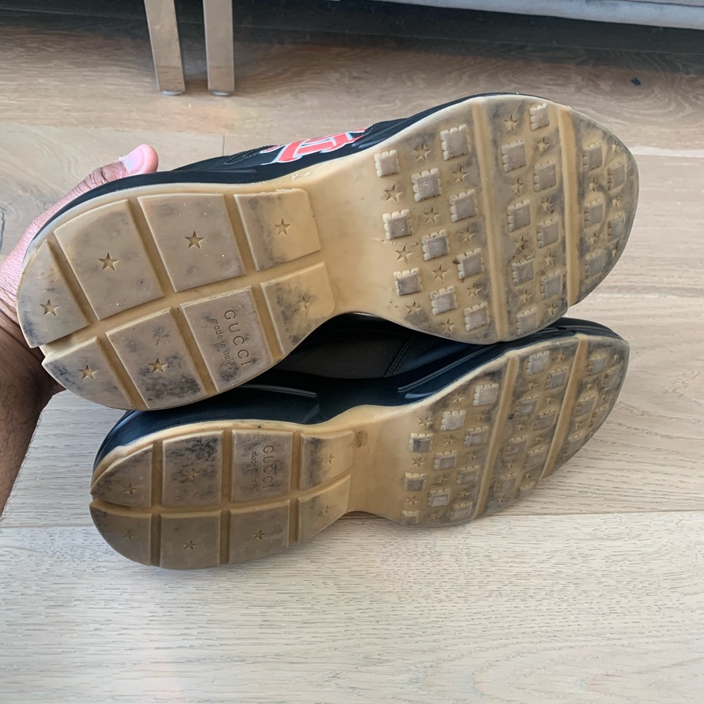 Gucci rhyton LA Angels sz 11 G black red 548637 DRW00 Used men sneakers - Picture 8 of 9